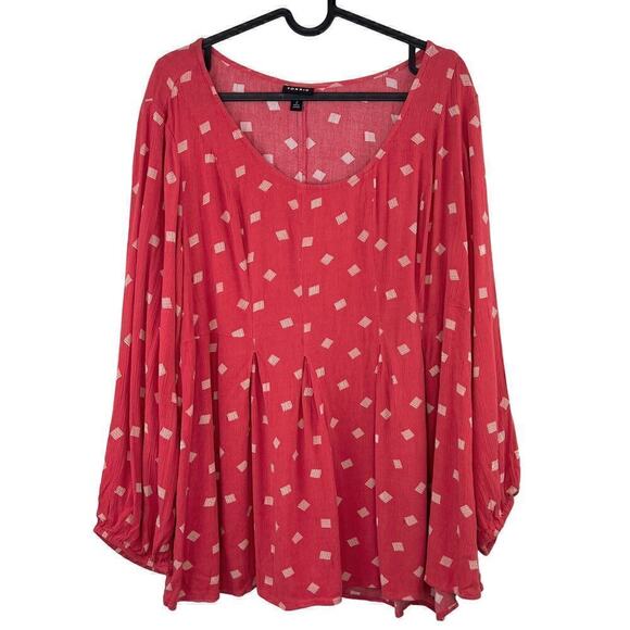 Torrid Fit And Flare Crinkle Gauze Babydoll Pleated Flare Blouse Size 2X - Picture 2 of 8